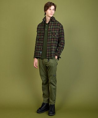 JOSEPH ABBOUD MOUNTAIN オーガニック チェック ラフィーネル シャツ カーキ系4
