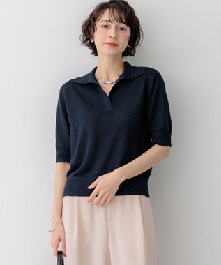 23区 【先行予約】ピュアリネン スキッパー ポロニット