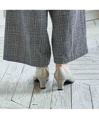 Riz raffinee <Riz raffinee>スクエアトゥパンプス ライトグレーカタオシ