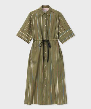 Paul Smith Signature Pinstripe シャツワンピース オリーブ