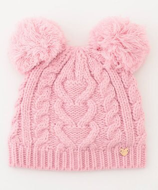 ANY KIDS ぽんぽんつきニット帽 ピンク