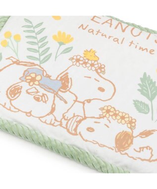 PET PARADISE スヌーピー マット Ｓ 《のほほん柄》　 ホワイト×グリーン