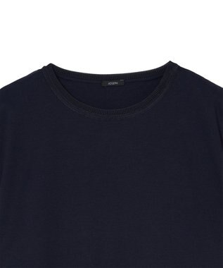 JOSEPH 【洗える】ポプリンジャージー　キャップスリーブティーシャツ Navy