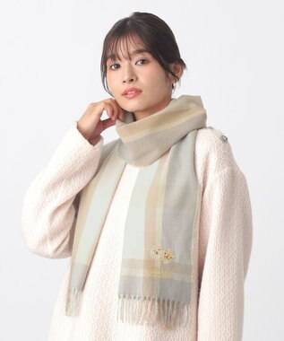 MOONBAT 【FUDGE11月号掲載】PAUL & JOE ACCESSOIRES クリザンテーム刺繍ムースタッチマフラー（パッケージ入り） ベージュ