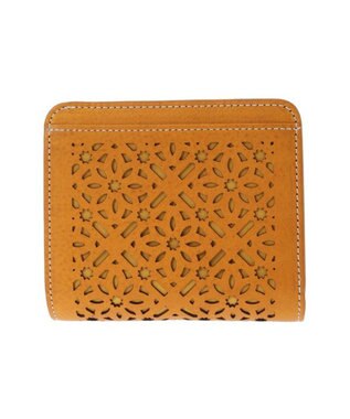 genten ダイヤカットワーク　二つ折り財布 イエロー