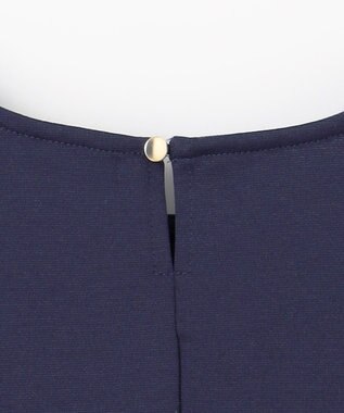 ANY ジョーゼット裏起毛ペプラムプルオーバー ネイビー