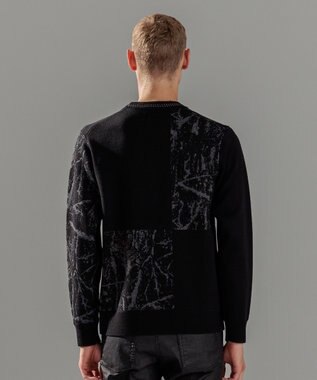 JOSEPH HOMME フォレストジャガードブロック　クルーネックニット ブラック系5