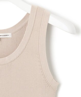 23区 S 【洗える】ニットリブ タンクトップ グレージュ系