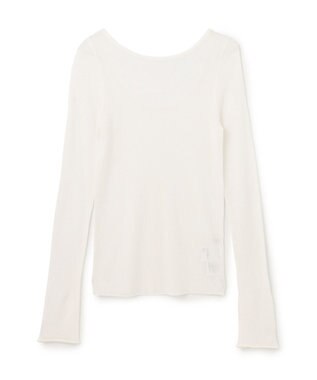 GRACE CONTINENTAL ラメシアーリブニットトップ ホワイト