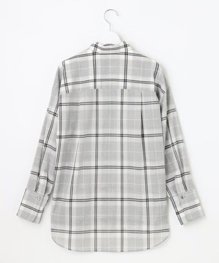 自由区 L 【セット可/洗える】オータムチェック ドロップショルダー ブラウス ライトグレー系4