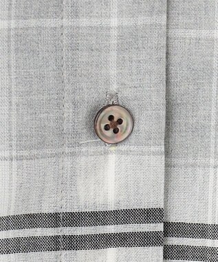 自由区 L 【セット可/洗える】オータムチェック ドロップショルダー ブラウス ライトグレー系4