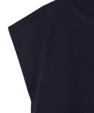 JOSEPH 【洗える】ポプリンジャージー　キャップスリーブティーシャツ Navy