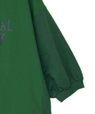 Green Parks ７分袖裏毛ドッキングロゴワンピース Green