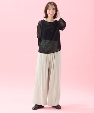 ANY 【アンチピリング】メッシュニットプルオーバー ブラック