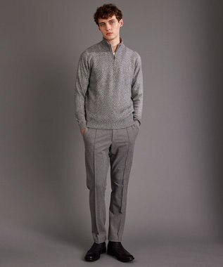 JOSEPH ABBOUD 【ウエストも伸びる！/ハイパワーストレッチ/洗える】2WAYストレッチ メルトンジャージーパンツ ライトグレー系