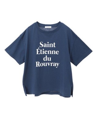 Green Parks 多段フェミニンロゴボックスＴシャツ Navy