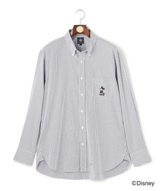 J.PRESS MEN 【DISNEY COLLECTION】【UNISEX】ピンオックス シャツ/ B.D. / ミッキーマウス ネイビー系1