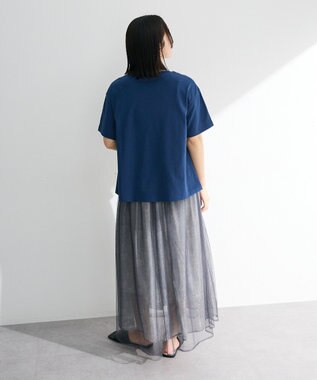 Green Parks 多段フェミニンロゴボックスＴシャツ Navy