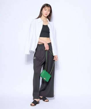 OP／FILA 【Kappa】ジャージ トラックワイドパンツ ブラック