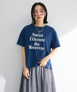Green Parks 多段フェミニンロゴボックスＴシャツ Navy