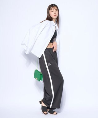 OP／FILA 【Kappa】ジャージ トラックワイドパンツ ブラック