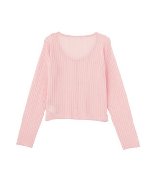 earth music&ecology シアーリブカーディガン Pink