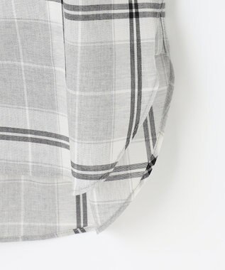 自由区 L 【セット可/洗える】オータムチェック ドロップショルダー ブラウス ライトグレー系4