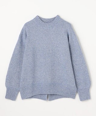 ANY L スパンコールニット ライトブルー