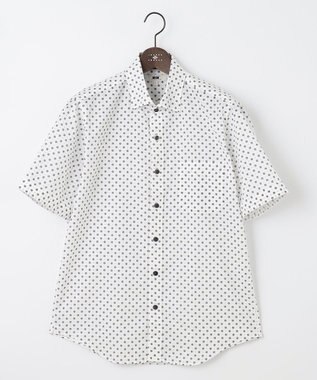 JOSEPH ABBOUD 【イージーケア】小紋プリント 半袖シャツ ホワイト系5