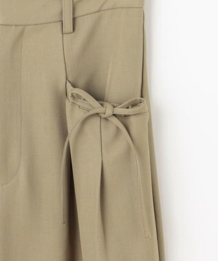Feroux リボンディテール セミワイドパンツ カーキ系