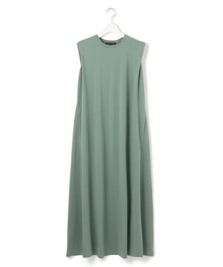 23区 L 【Oggi8月号掲載/接触冷感/洗える】ツイストコットンプレーティング スリーブレスワンピース モスグリーン系