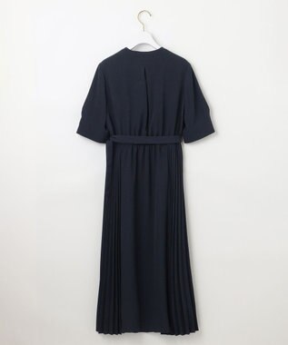 ANY SIS 【洗える】サイドプリーツフレア ワンピース ネイビー