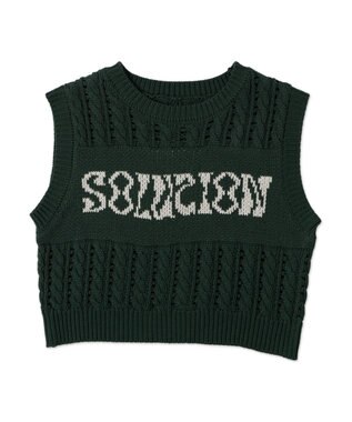 WEGO ロゴケーブルメッシュベスト グリーン