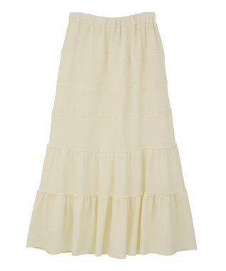 earth music&ecology メロー切替フレアスカート Ivory