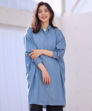 ANY 【手洗い可能】ウォッシャブルデニムシャツ ブルー