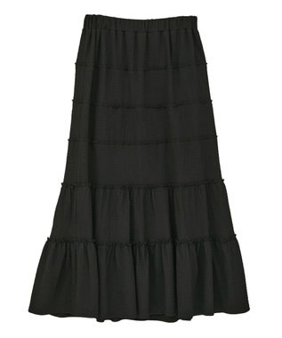 earth music&ecology メロー切替フレアスカート Black