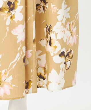 23区 【GOLD LABEL】ペインティングフラワープリント ワンピース ベージュ系5