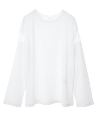 Green Parks シアー切替長袖プルオーバー Off White