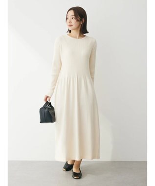 Green Parks ・Ｐｅｔｉｔ　Ｆｌｅｕｒ　フレアニットワンピース Ivory