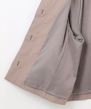 自由区 S ライトウールダブルクロススタンドカラー ジャケット ライトグレー系