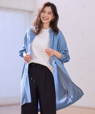 ANY 【手洗い可能】ウォッシャブルデニムシャツ ブルー