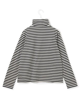 ICB 【洗える】CottonSingleJersey ハイネックプルオーバー ブラックボーダー系