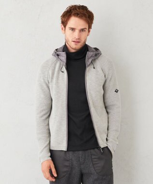JOSEPH ABBOUD MOUNTAIN 【UNISEX】日本素材 ストレッチニットパーカー ライトグレー系