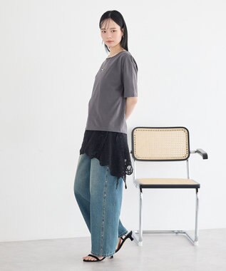 earth music&ecology バックデザインカットプルオーバー Gray