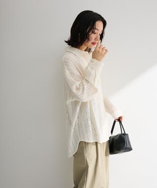 Green Parks 長袖レースシャツ Off White