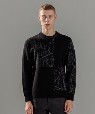 JOSEPH HOMME フォレストジャガードブロック　クルーネックニット ブラック系5