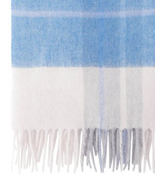 MOONBAT MACKINTOSH PHILOSOPHY ウール100%超大判チェックポンチョストール/幅70cm サックスブルー