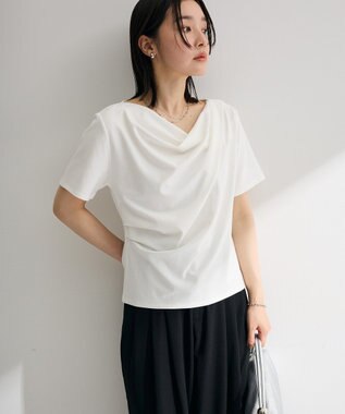 Green Parks ５分袖ドレーププルオーバー Off White