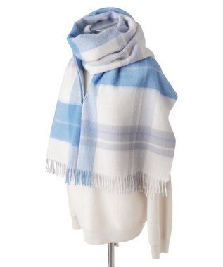  MACKINTOSH PHILOSOPHY ウール100%超大判チェックポンチョストール/幅70cm