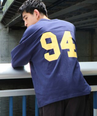 WEGO 【ユニセックス着用ITEM】ナンバリングフットボールBIG　T（LS） ネイビー